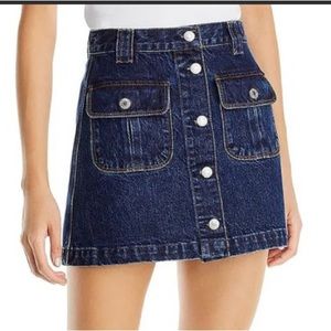 Re/Done 70's Button Front Mini Skirt Heritage Rinse